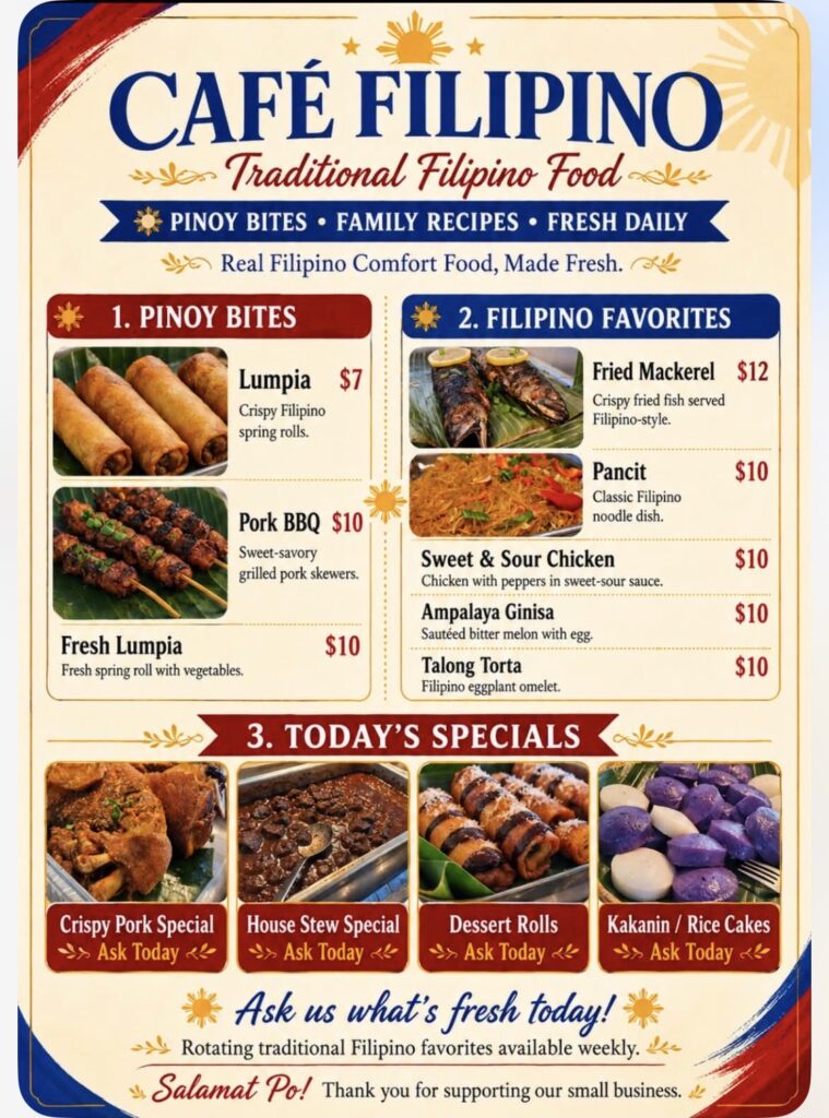 Cafe Filipino Grand Opening